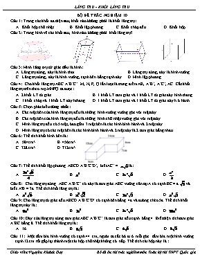 Bộ đề ôn thi trắc nghiệm môn Toán kỳ thi THPT Quốc gia